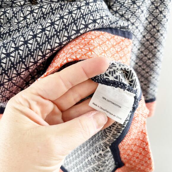 Tory Burch Colorblock Geometric Knit Tunic Sweater Top Blue Orange Small - Picture 5 of 8